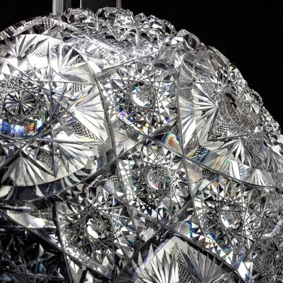 AMERICA Brilliant Crystal Nappy Bowl | Beautiful Intricate Pattern | Excellent - Picture 4 of 9